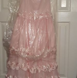 Bonnie Jean dress,  pink with ruffles,